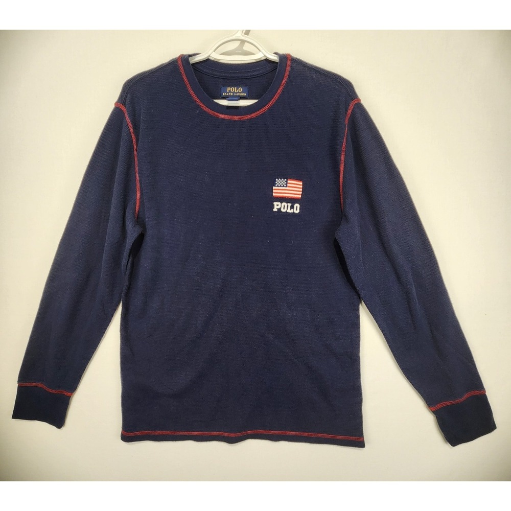 Polo Ralph Lauren Men's Casual Navy Blue Long Sleeve Shirt Size L